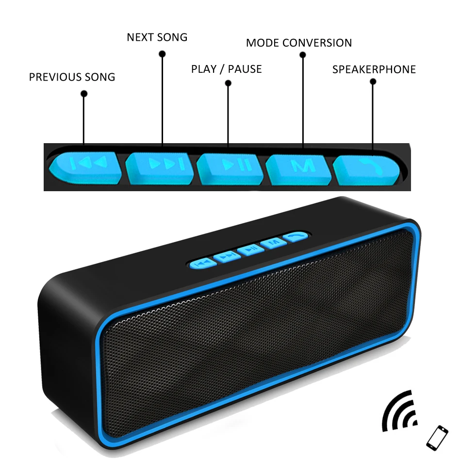 LIGE Bluetooth динамик портативный Колонка громкоговоритель с микрофоном Музыкальная