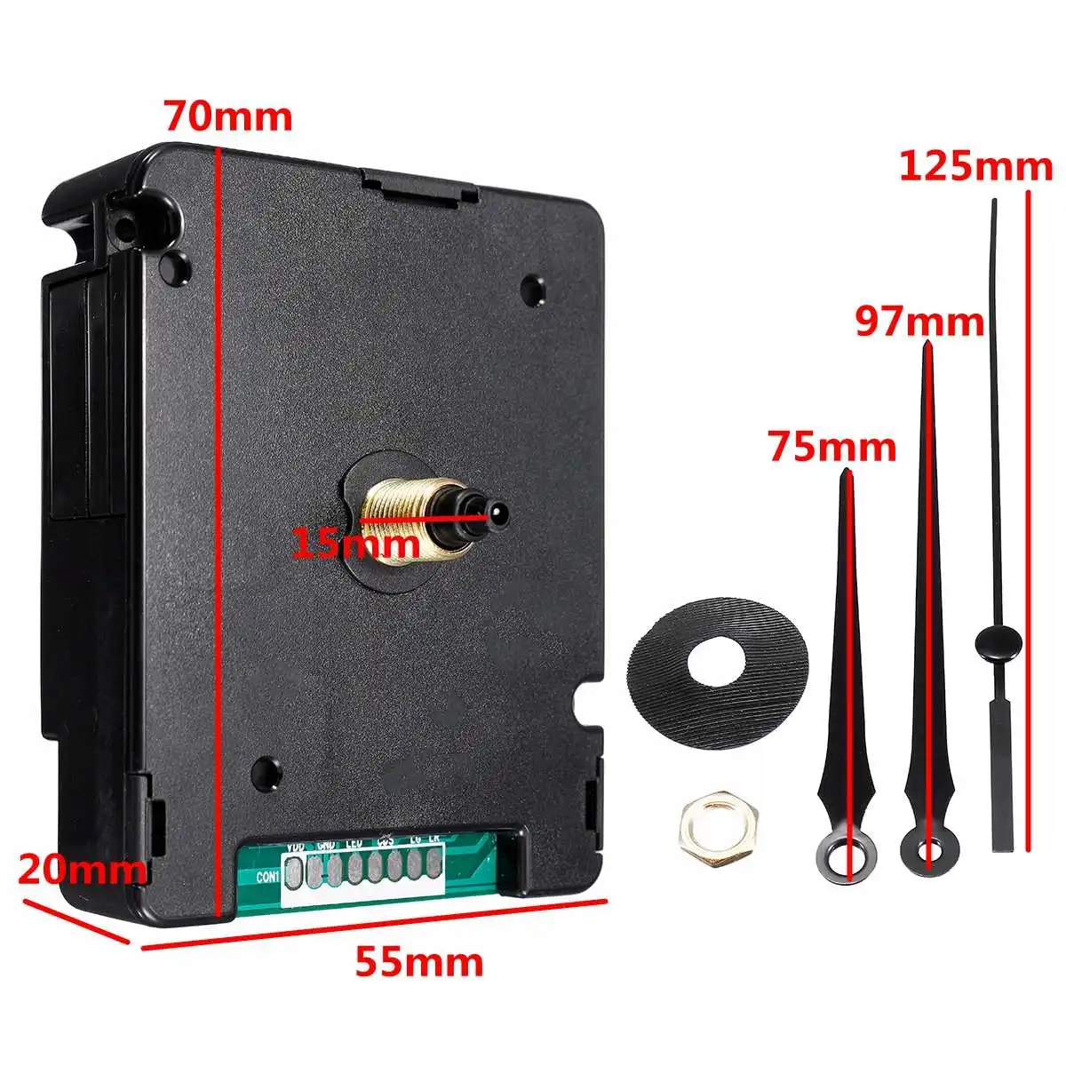 Атомный Радиоуправляемый бесшумный часовой механизм DIY Kit Германия DCF сигнал для Европы HR9624 пластик и алюминий