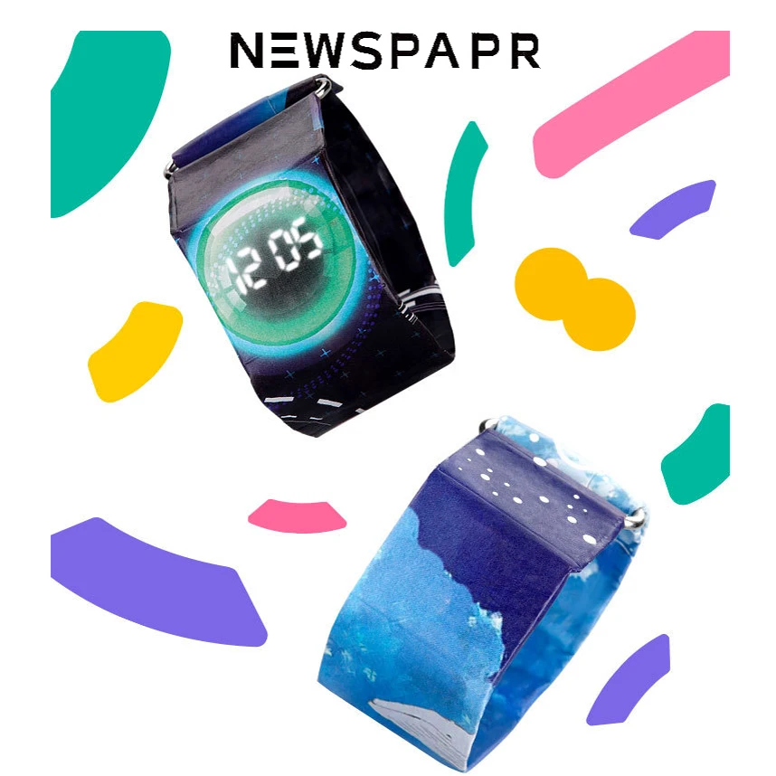 Новинка 2020 часы с газетами популярные мужские и женские со светодиодной