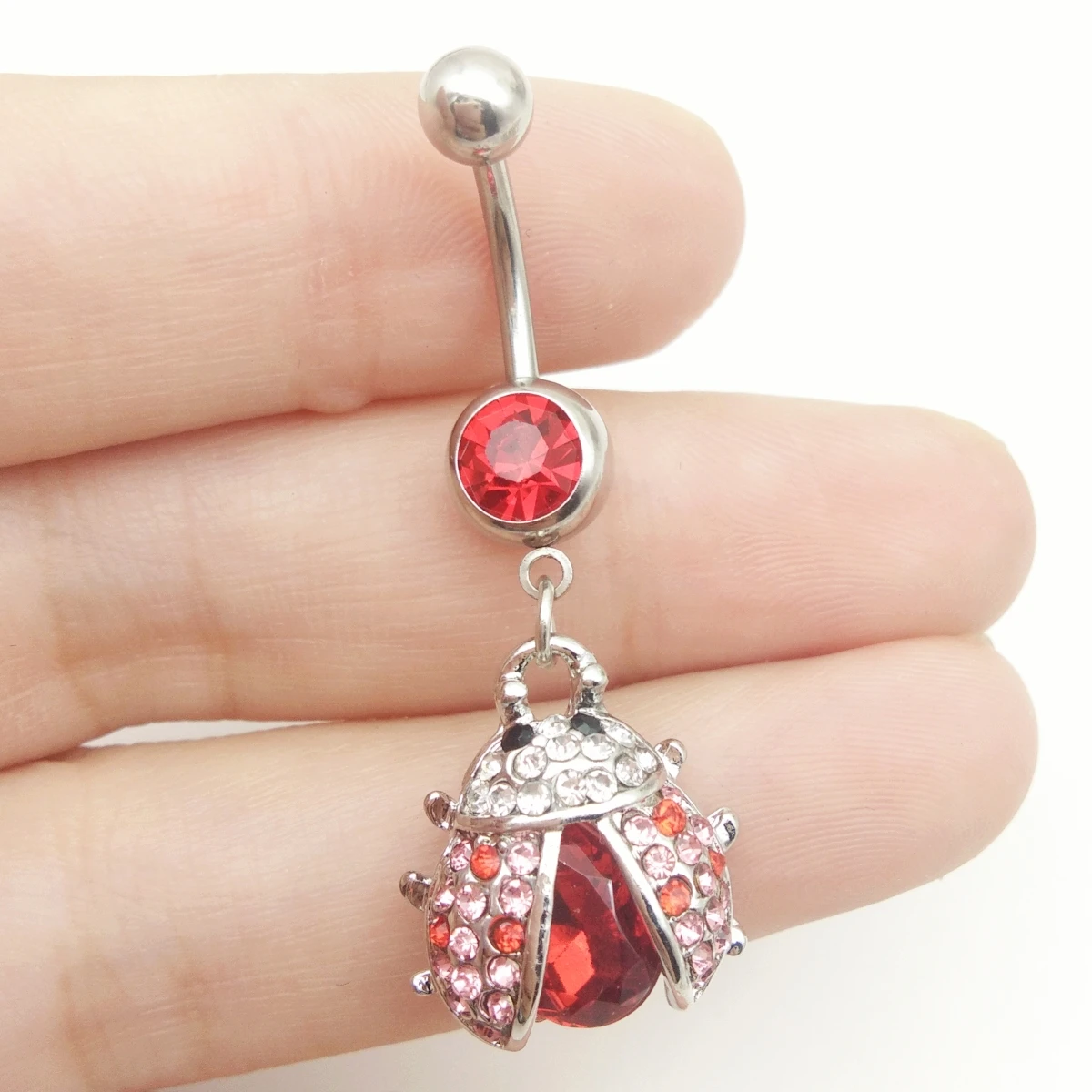 Стразы насекомое Божья коровка женские кольца для пупка сексуальный пирсинг