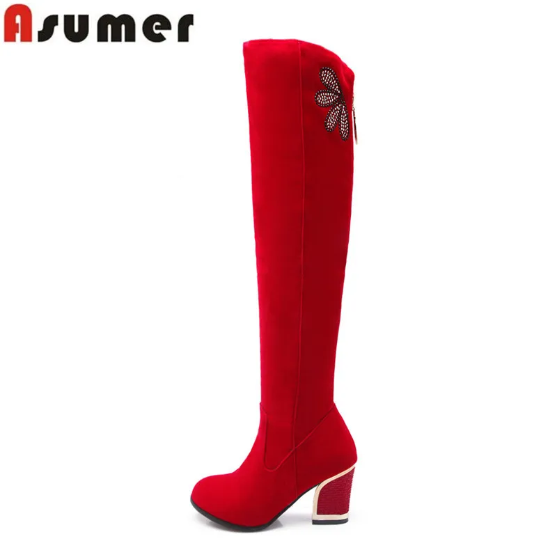 Женские сапоги из нубука на высоком каблуке с заклепками|high heel knee boots|black long bootsknee