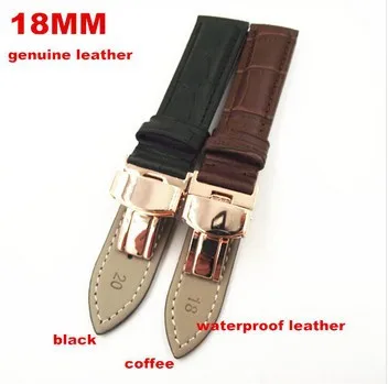 

Rose gold buckle High quality wholesale10PCS/lot 18mm genuine leather watch band watch strap watch parts waterproof leather new