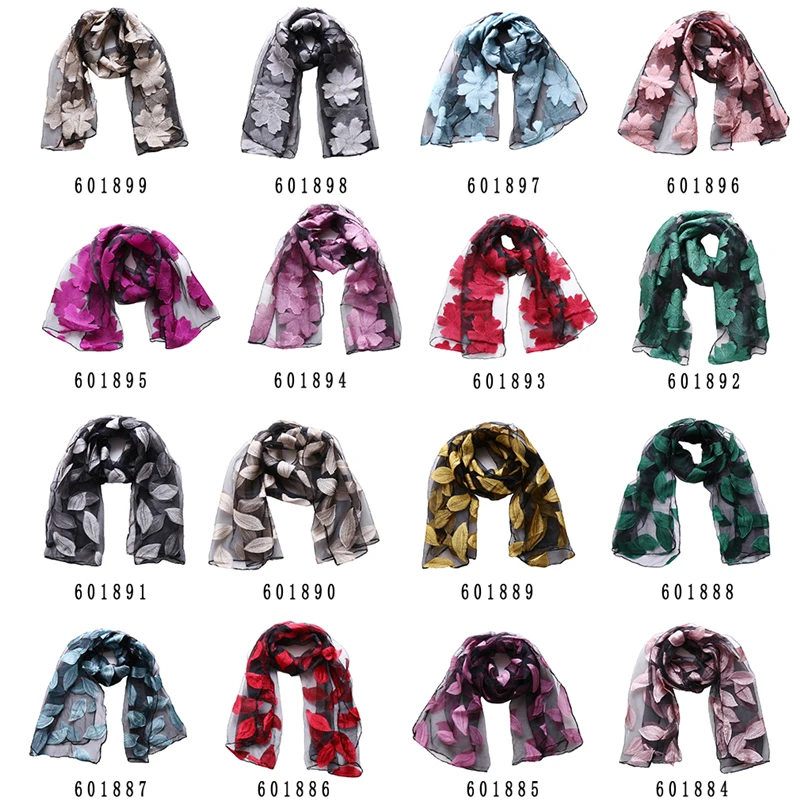 Женский шарф с цветочным принтом элегантный пляжный зимний накидка шаль для