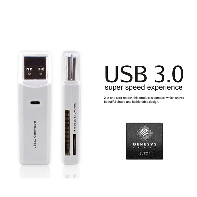 Larryjoe Высокоскоростной USB 3 0 кардридер памяти Комплект для SD/MicroSD/TF Транс Флэшка