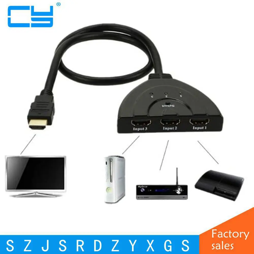 Новые 3 Порты и разъёмы совместимому с HDMI мульти Дисплей автоматический