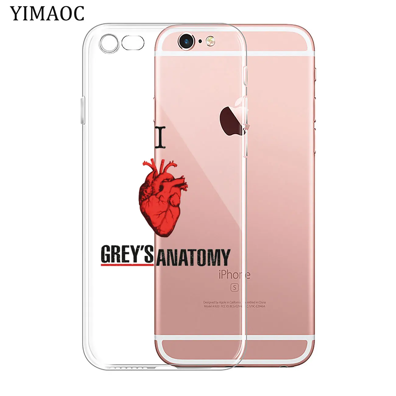 YIMAOC серый с анатомией ТВ мягкий силиконовый чехол для телефона iPhone XR X XS 11 Pro Max 5 5S SE
