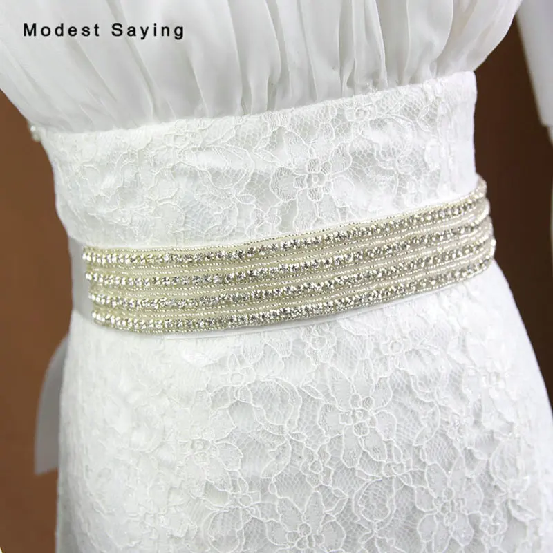 

Elegant Sparkly Crystal Bridal Belts Beaded Wedding Sashes 2018 Waistband Diamond belt Wedding Accessories ceinture mariage