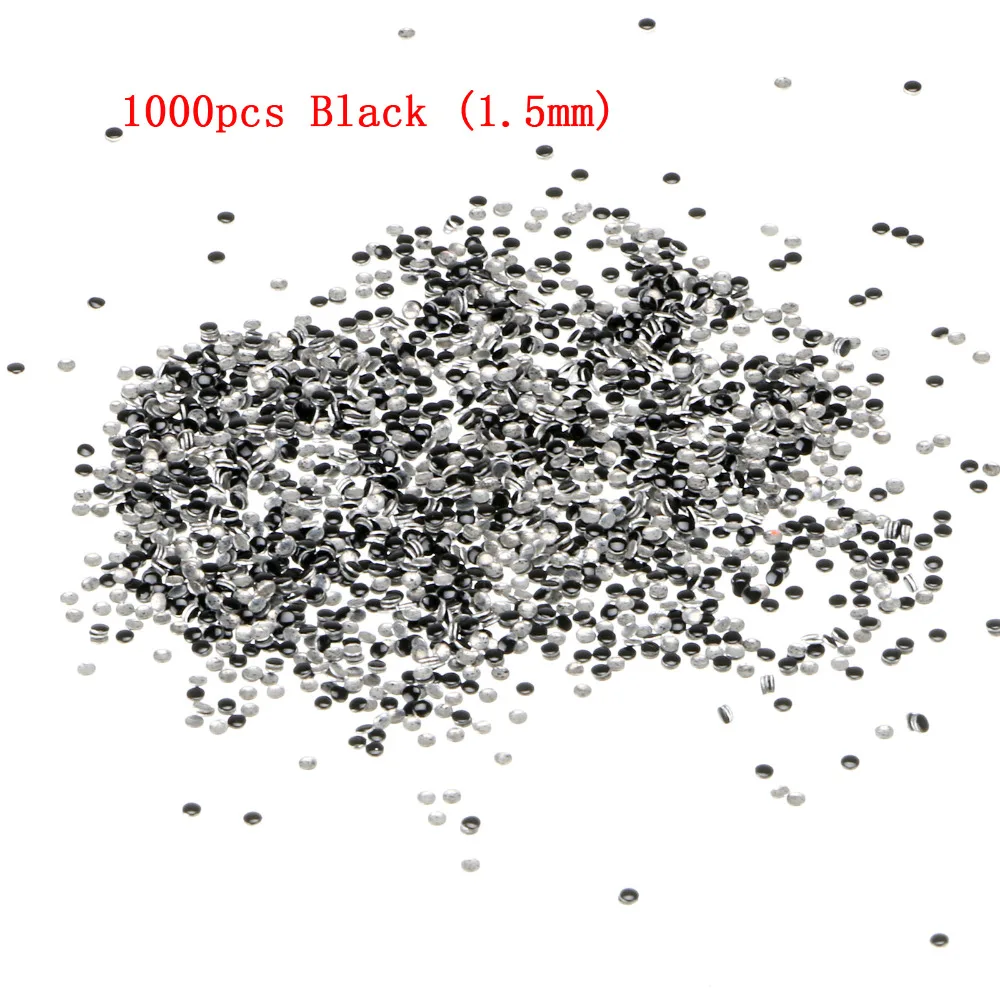 Черные 300/1000 шт. круглые металлические шпильки для дизайна ногтей заклепки