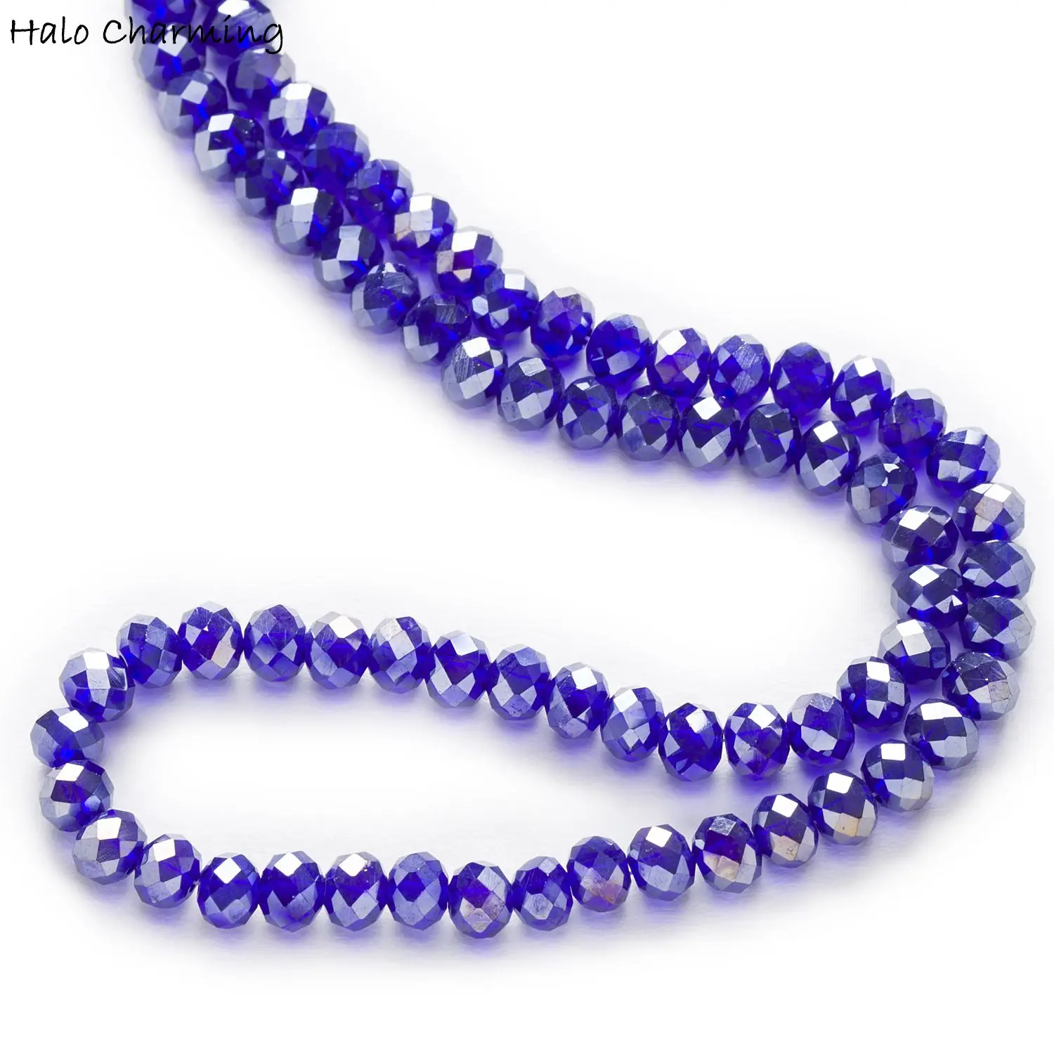 Бусины кварцевые граненые темно синие 4 8 мм 50 шт.|faceted beads|faceted rondelle beadsglass faceted beads |