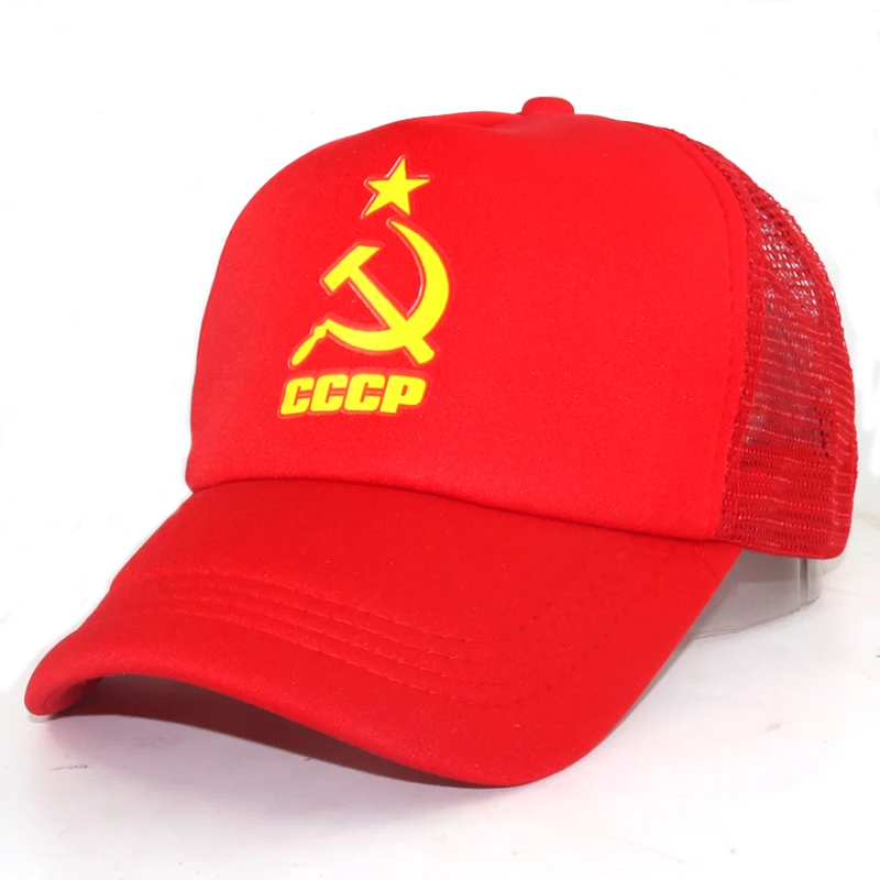 Сетчатая бейсболка для лета CCCP snapback с принтом в русском стиле повседневная