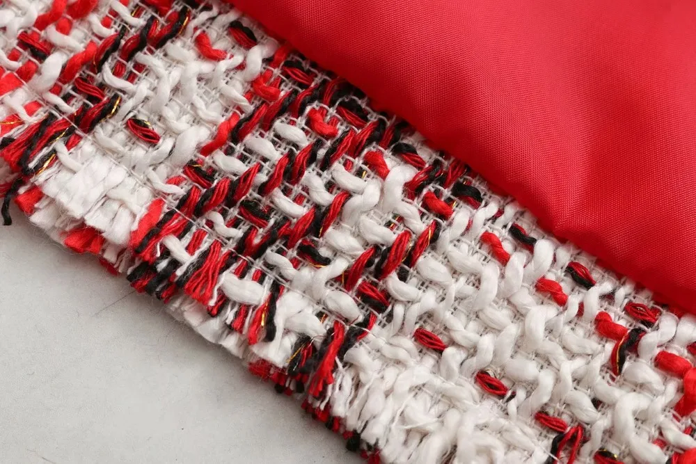 Весна и осень новая мода ювелирные изделия инкрустация Twill твидовый пиджак Европа и Америка Женский Дикий длинный рукав Блейзер AL190316