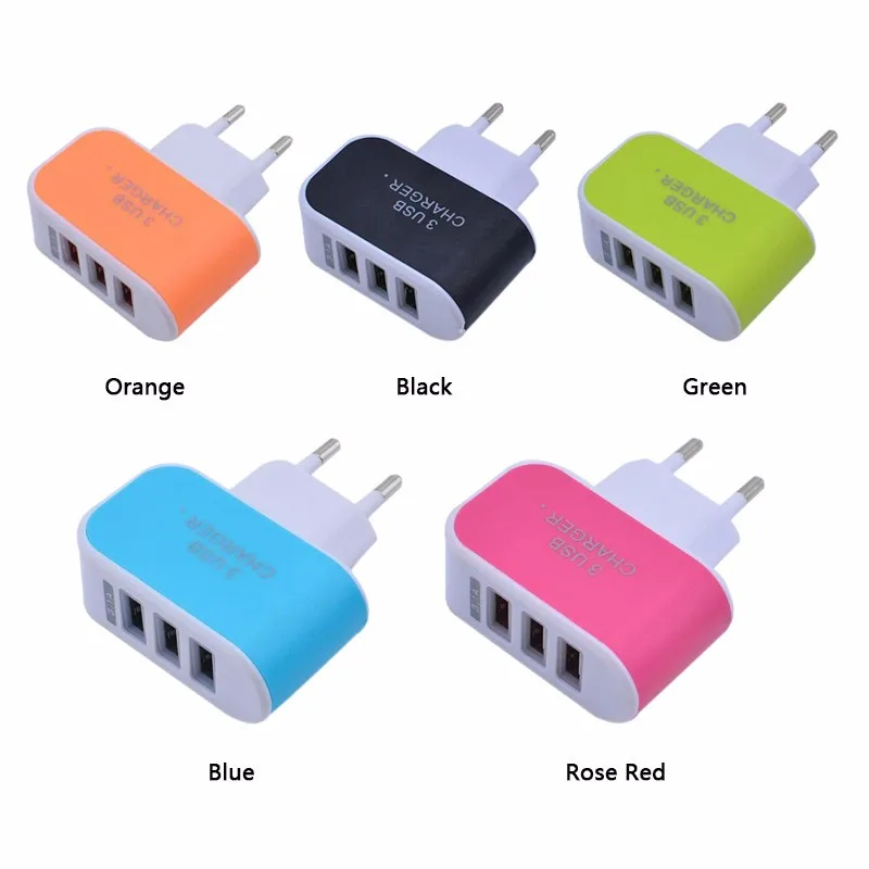 5 V 3.1A 3 порта USB зарядное устройство для телефона AC/универсальная вилка EU Быстрая