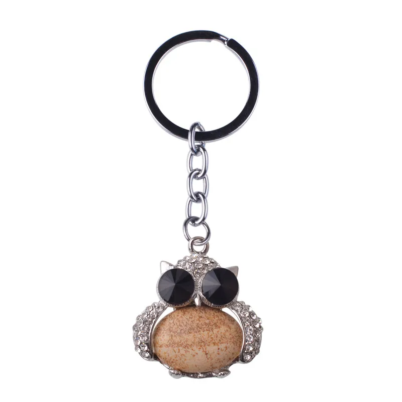Винтажный брелок для ключей сова черный кристалл оникс подвеска женщин и мужчин