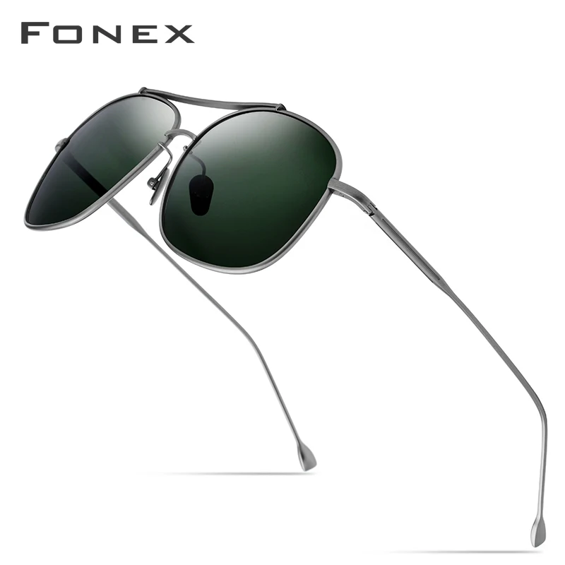 FONEX из чистого титана поляризационные солнцезащитные очки Мужские квадратные солнцезащитные очки для мужчин новые высококачественные мужские ультралегкие солнцезащитные очки 896