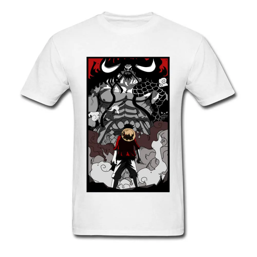 

T Shirts Luffy VS Kaido T-shirt Men One Piece Anime Tee Save Ace Pirate King Straw Hat Tops Awesome Designer Mens Tshirt Cotton