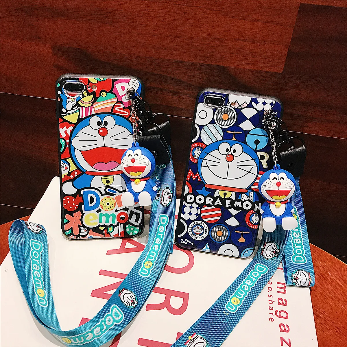 Для iPhone 11 Pro Xs Max XR 6 7 8Plus чехол Doraemon TPU подставка держатель мягкий телефонный