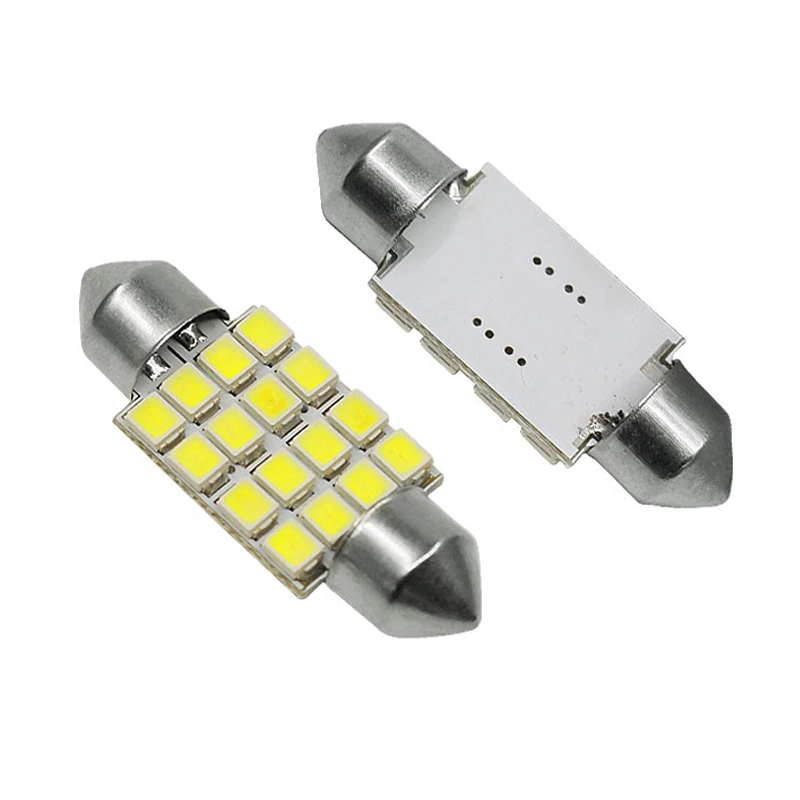 Safego 2 шт. 3528 Автомобильный светодиодный фестон лампы 31 мм 36 39 42 16SMD укрыты