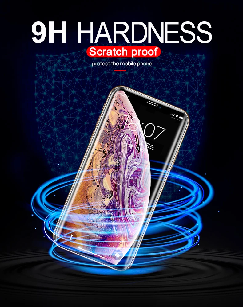 100D УФ полный клей Sceen протектор для iPhone 11 Pro Max X XS жидкость для экрана закаленное стекло для iPhone 11 Pro Max X пленка для экрана
