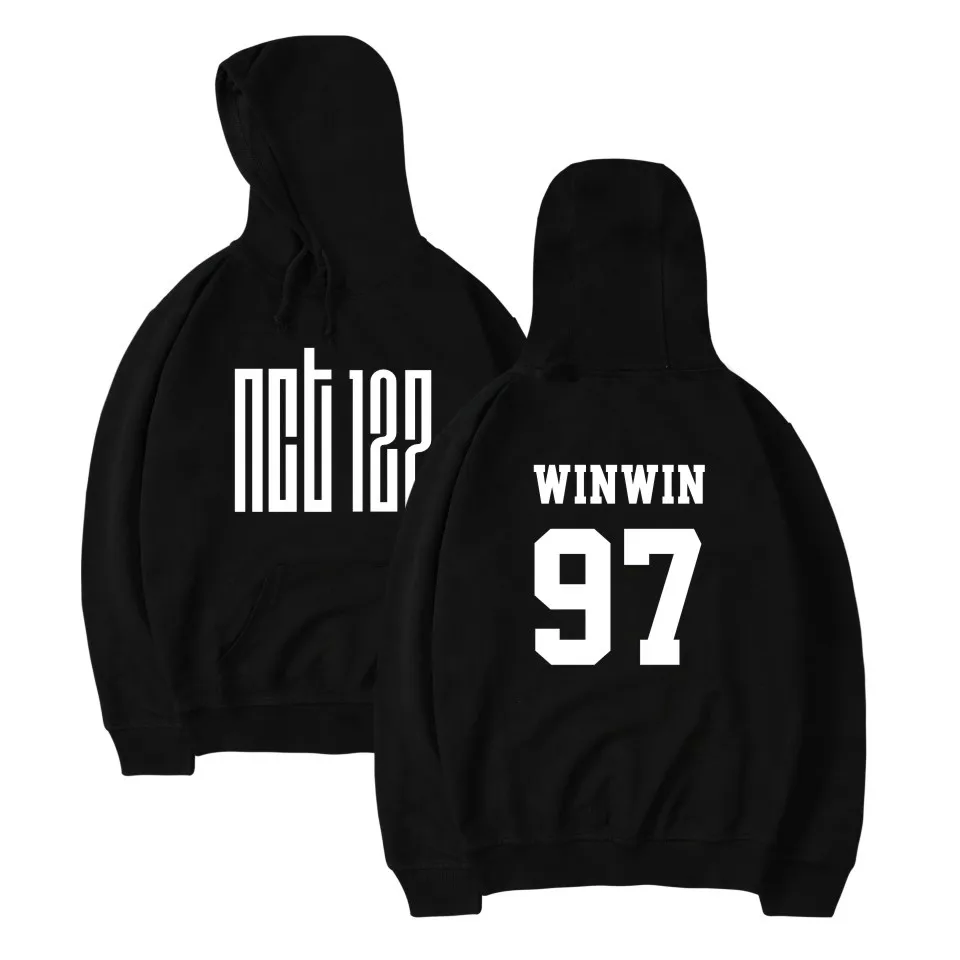 WEJNXIN Kpop Культовая группа NCT U 127 с именами членов группы толстовки с принтом для женщин и мужчин флисовый пуловер толстовка унисекс Повседневный Спортивный костюм Moletom - Цвет: 97 WINWIN Black