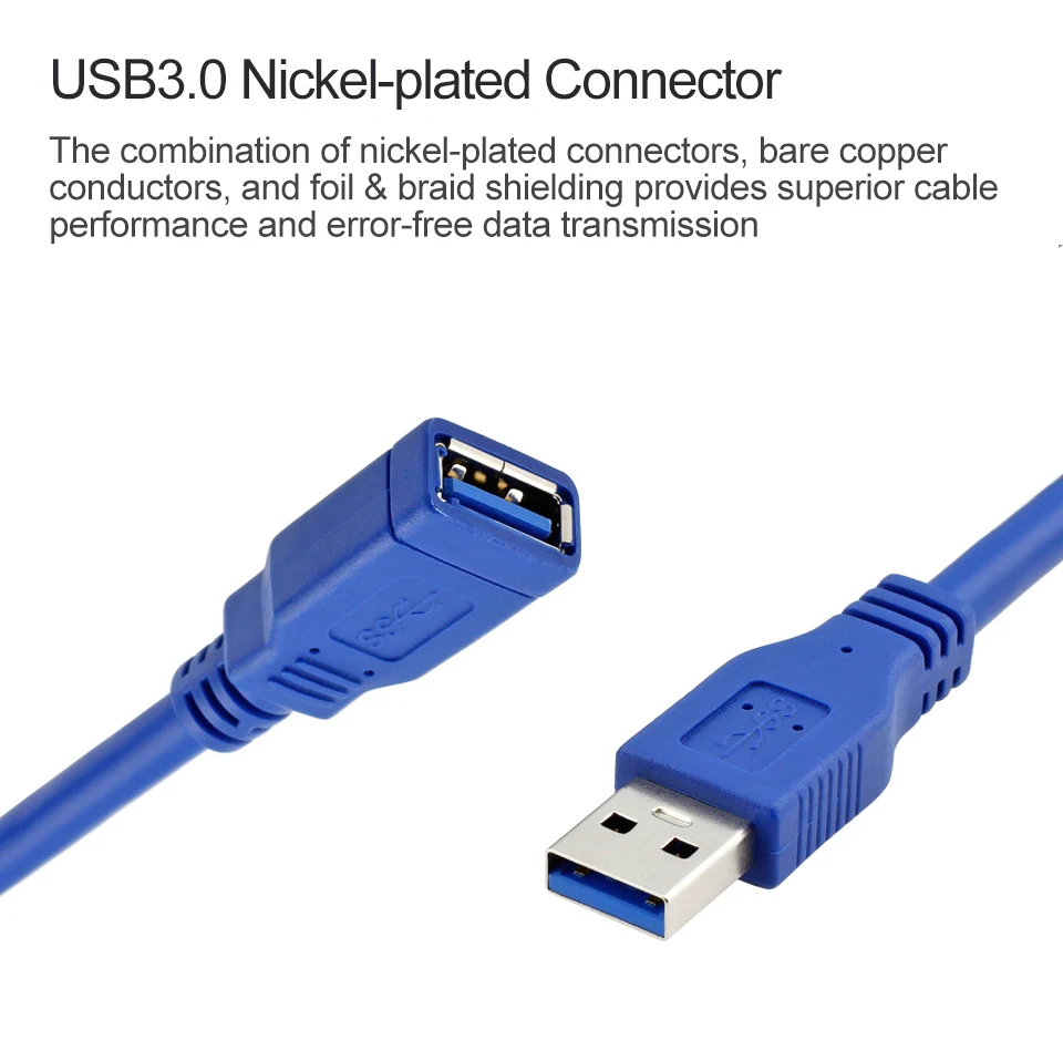 USB3.0 кабель-удлинитель USB 3,0 кабель Мужской к женскому Синхронизация данных быстрый шнур разъем для ноутбука настольный компьютер, принтер жесткий диск