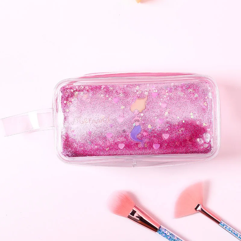

12 Style Big Capacity PVC Pencil Case Shiny Quicksand Lovely Students Pencil Box Bag Cosmetic Bag Pencilcase School Supplies
