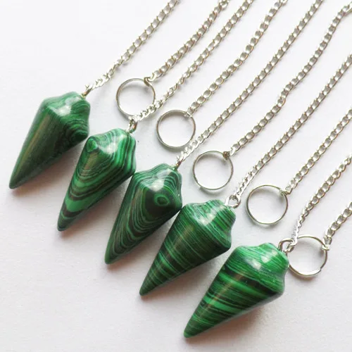 (10 шт./лот) оптовая продажа мужской Малахитовый кулон из бисера &quotмаятник&quot 35x15