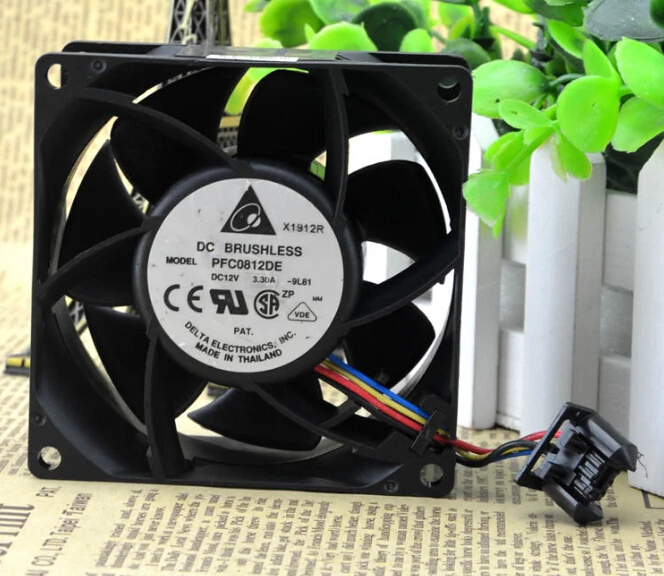 Усилитель мощности вентилятора PFC0812DE, 8 см, 12 В, 3,30 А, 80*80*38, Дельта, 4 линии, ШИМ