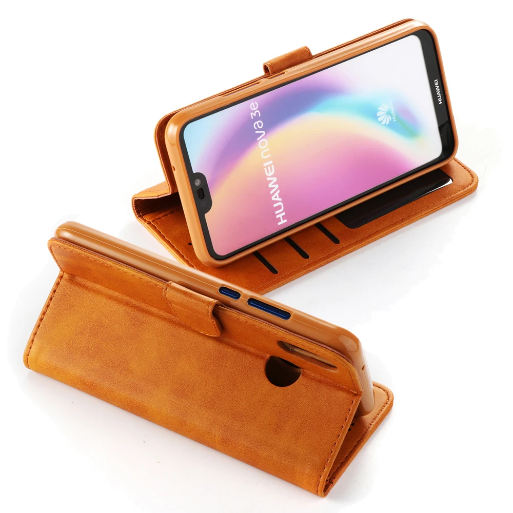 Роскошный кожаный чехол-кошелек для Coque Huawei P20 Lite чехол откидной Чехол телефона Pro