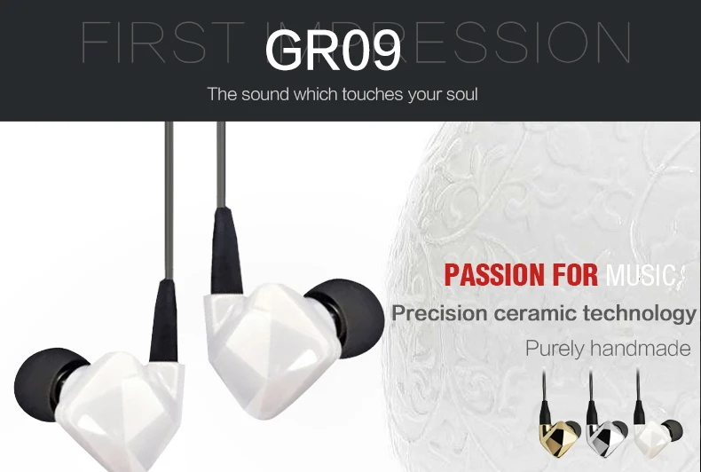 Vsonic GR09 керамический сменный кабель динамическая шумоизоляция HIFI наушники-вкладыши