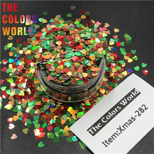 Xmas-282 50g TCT-290 в форме сердца День Святого Валентина цвет блеск для ногтей художественное украшение макияж блеск для тела фестиваль DIY украшение аксессуар - Цвет: Xmas-282 50g