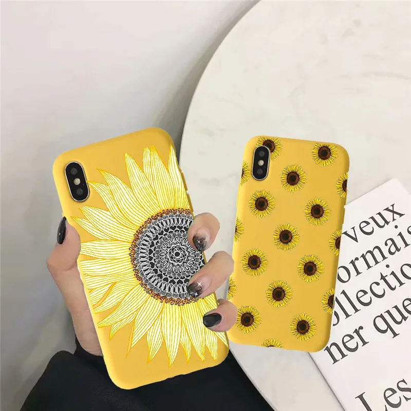 Милая летняя Маргаритка Подсолнух цветочный чехол для телефона для iPhone 11 Pro 8 7 XS MAX XR X 6 6s Plus мягкая желтая задняя крышка Fundas