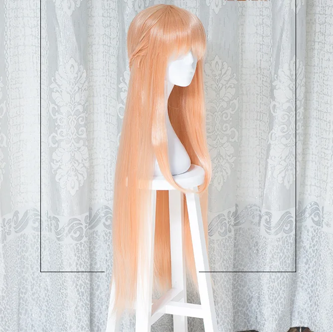 Sword Art Online Yuuki костюм Asuna для косплея(костюмированных игр) парик прямые косы синтетические волосы - Цвет: Оранжевый