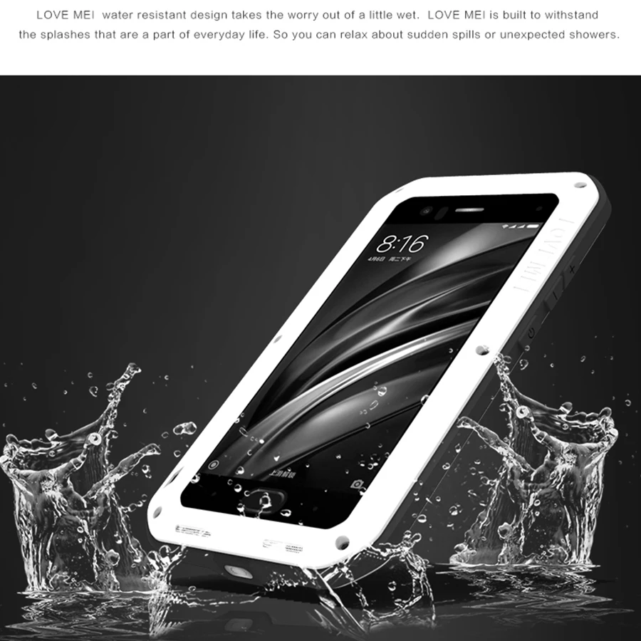 Бренд Love Mei чехол для Xiaomi mi 6 металлический противоударный чехол для телефона для Xiaomi mi 6 mi 6 полный корпус анти-осень Броня чехол прочный корпус