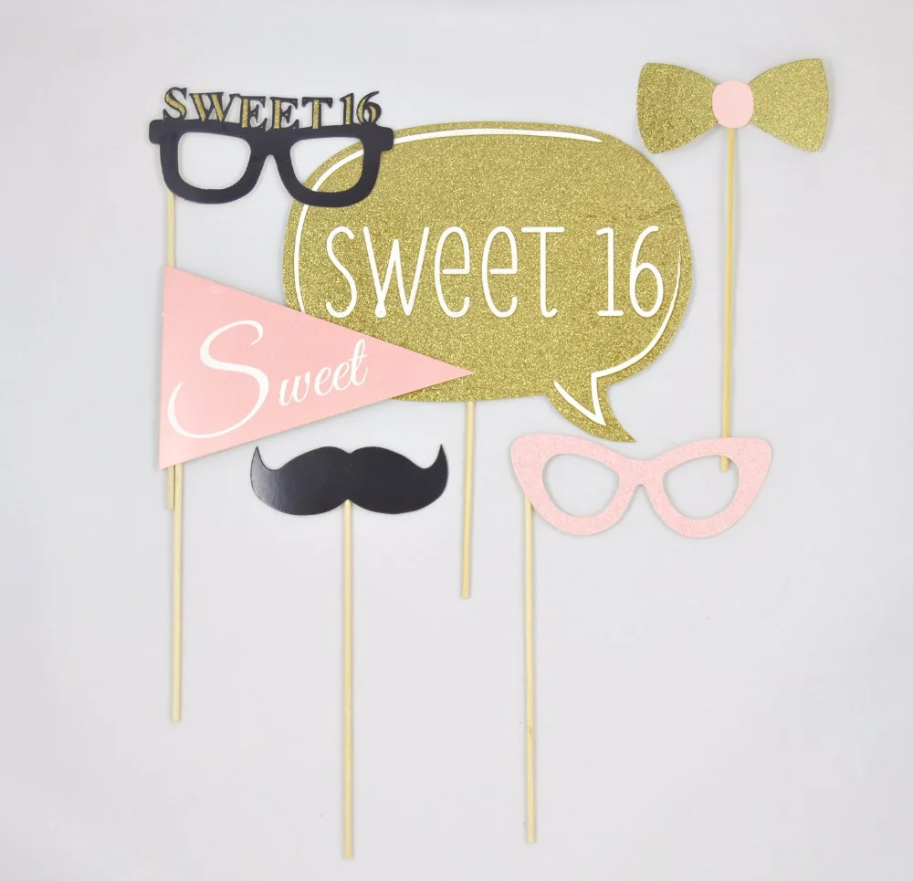 Rainlemon (TM) Сладкий шестнадцатый День Рождения Photo Booth Реквизит Партии Девушки