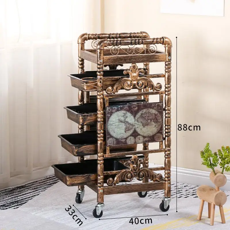 Hairdressing special tools car barber shop hair salon hot dyeing trolley retro multi-function beauty bar car clearance specials - Цвет: 0.0. 20