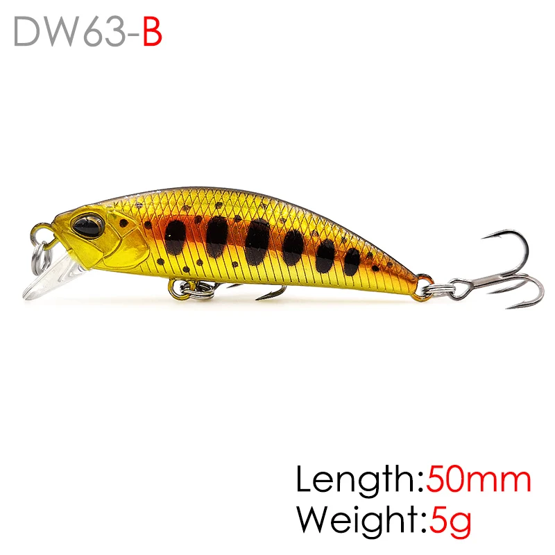 B TSURINOYA DW63 Рыбалка Тонущий гольян Приманки воблеры Воблер искусственные приманка Снасти на Форель Окунь судака краппи - Цвет: B