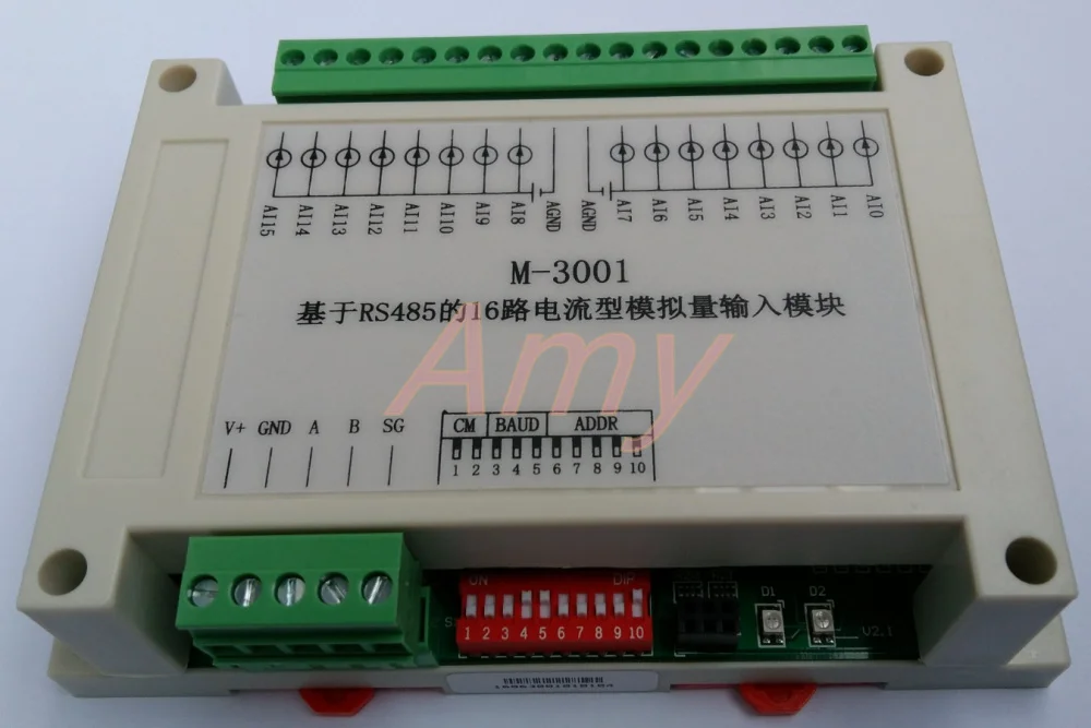M 3001 Modbus на основе 16 полосного тока Аналоговый Входной модуль (4 ~ 20 мА) разъем и