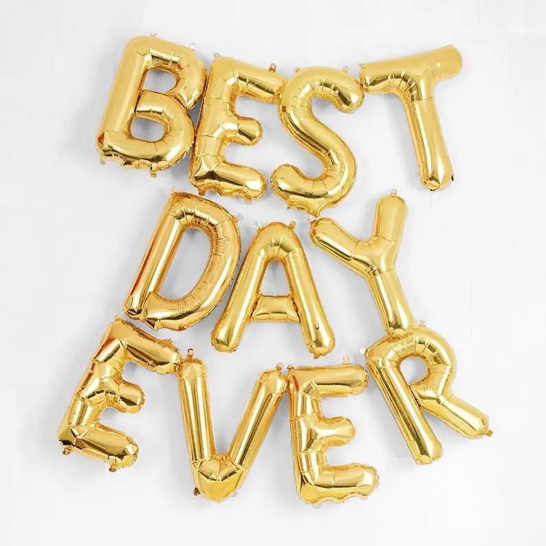 16 дюймовые розовые золотые серебряные шары из фольги в виде букв Best Day Ever подарки