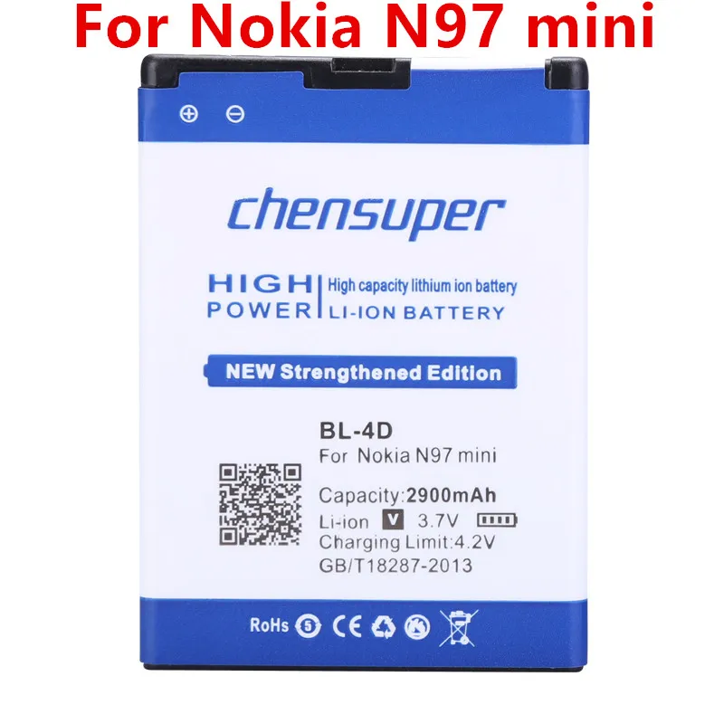 Chensuper BL-4D BL 4D 2900mAh литий-ионный аккумулятор для Nokia N97 mini N8 N8-00 E5 E5-00 E7 E7-00 T7 702T N5 808 |