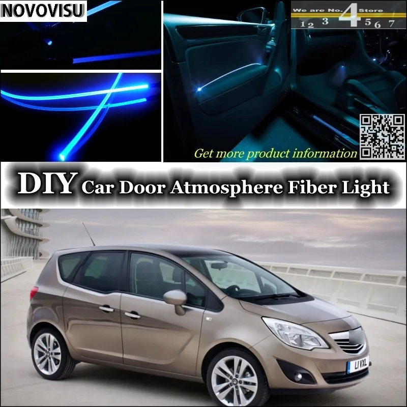 

NOVOVISU For Vauxhall Meriva A B interior Ambient Light Tuning Atmosphere Fiber Optic Band Lights Inside Door Panel illumination