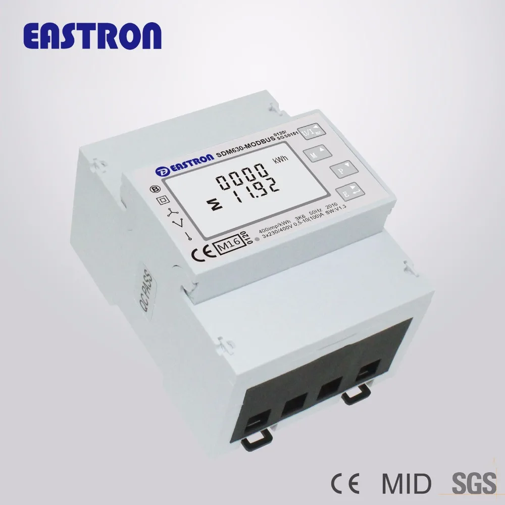 Цифровой счетчик энергии SDM630 Modbus V1 четыре модуля три фазы (10)100 А с функцией MID Din