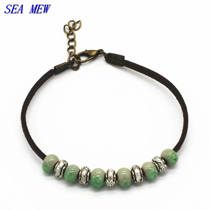 SEA MEW Китай модный металлический сплав керамический браслет регулируемые
