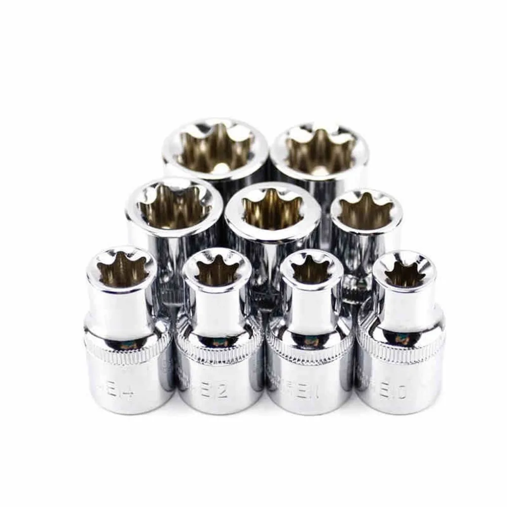 1 шт. 1/" Torx звезда розетка E тип E10 E11 E12 E14 E16 E18 E20 E22 E24 ручные инструменты для ремонта квадратное отверстие