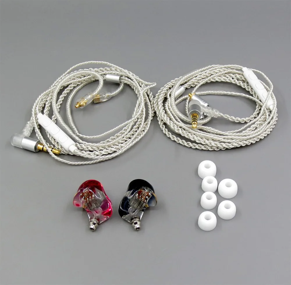 LN005919 чистый серебряный золотой кабель+ DIY пользовательские 5 единиц динамики арматура в ухо наушники+ MMCX кабель для Shure se535 se846