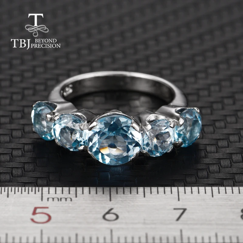 TBJ натуральный Небесно голубой топаз Винтаж модные кольца 925 серебро ювелирные