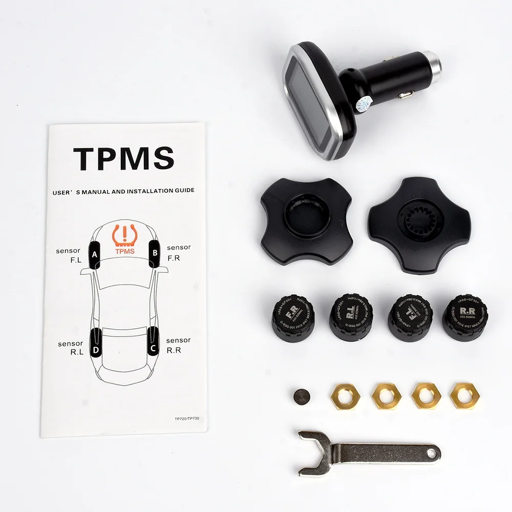 Умный автомобиль TPMS система контроля давления в шинах Солнечная энергия зарядка цифровой ЖК-дисплей Автосигнализация s
