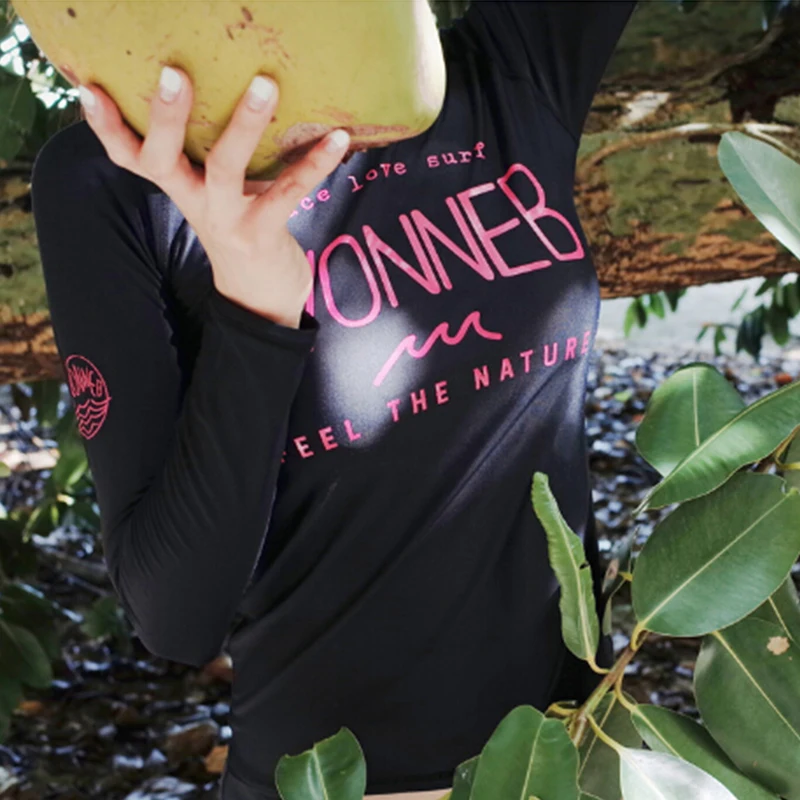 2017 Новый стиль женский длинный рукав Рашгард спортивный купальник купальный