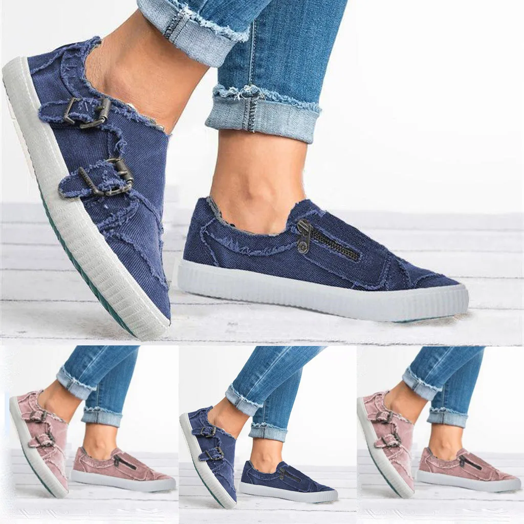 Женские кроссовки на плоской подошве повседневные тонкие туфли молнии пляжная