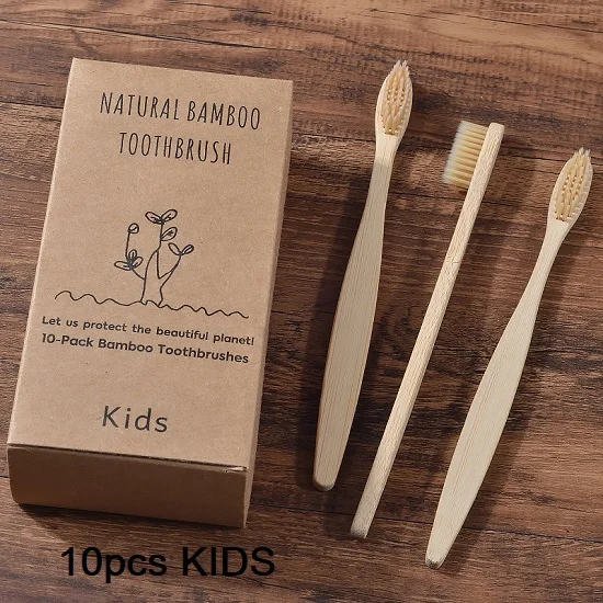 10PCS children 20 штук в упаковке; костюм для родителей и детей; Мягкая зубная щетка с щетиной; Bamboo brosse a dent cepillo dientes Eco Capitellum; зубная щетка из бамбукового волокна - Цвет: 10PCS children