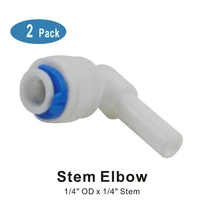 stem elbow 14 quick connect fitting connection parts for water filtersreverse osmosis ro system 2 pack